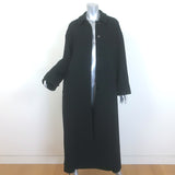 Emporio Armani Belted Maxi Coat Black Textured Virgin Wool Size 36