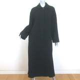 Emporio Armani Belted Maxi Coat Black Textured Virgin Wool Size 36