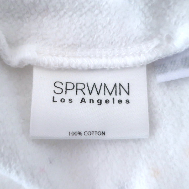 SPRWMN Paint Splatter Sweatshirt White Cotton Size Medium Crewneck Pullover