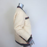 Gucci Web-Trim Padded Jacket Ivory Size 42