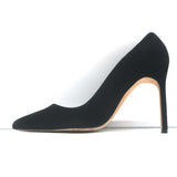 Manolo Blahnik BB Pointed Toe Pumps Black Suede Size 36