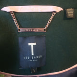 Ted Baker Sandra Belted Wrap Coat Emerald Green Wool-Cashmere Size 1