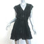 Veronica Beard Button-Front Mini Dress Black Eyelet Embroidered Cotton Size 2