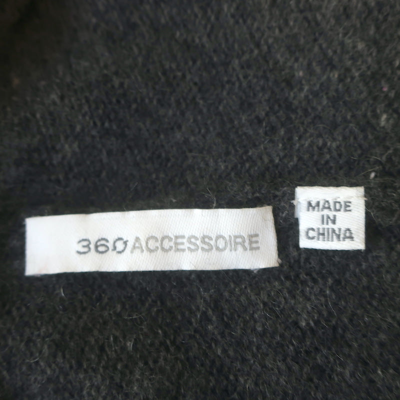 360 Accessoire Cashmere Asymmetric Poncho Dark Gray