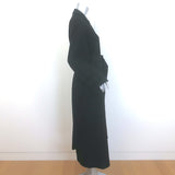 Emporio Armani Belted Maxi Coat Black Textured Virgin Wool Size 36