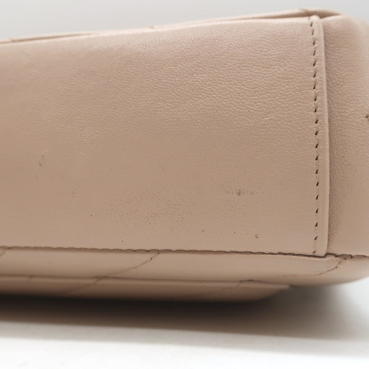 Chanel 2016 Coco Envelope Flap Bag Beige Chevron Quilted Leather Crossbody
