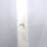 Christian Dior Beaded Patch Button Down Blouse White Stretch Cotton Size 40