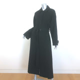 Emporio Armani Belted Maxi Coat Black Textured Virgin Wool Size 36