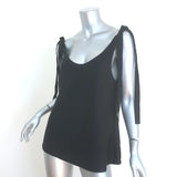 Zimmermann Tie-Strap Tank Top Black Linen Satin Size 2