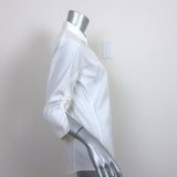 Christian Dior Beaded Patch Button Down Blouse White Stretch Cotton Size 40