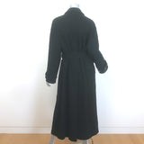 Emporio Armani Belted Maxi Coat Black Textured Virgin Wool Size 36