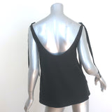 Zimmermann Tie-Strap Tank Top Black Linen Satin Size 2