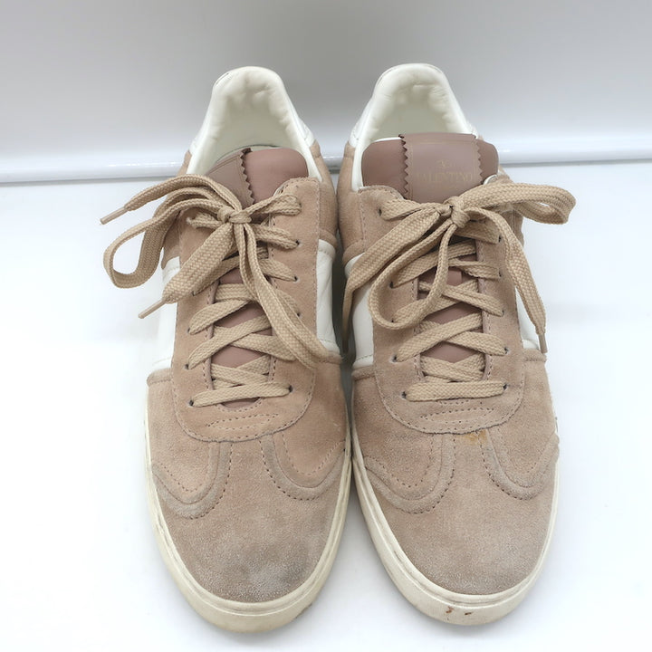 Valentino Flycrew Low Top Sneakers Blush Suede Size 38.5