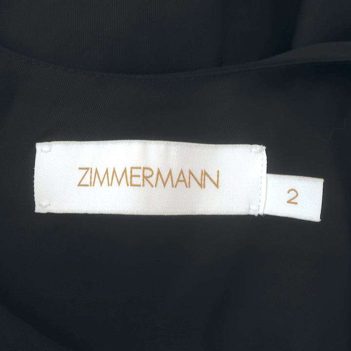 Zimmermann Tie-Strap Tank Top Black Linen Satin Size 2