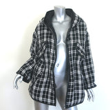 Maje Gangzidamo Reversible Hooded Tweed Jacket Black/White Size 0 NEW