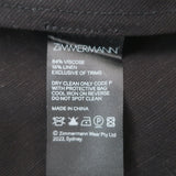 Zimmermann Tie-Strap Tank Top Black Linen Satin Size 2