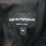 Emporio Armani Belted Maxi Coat Black Textured Virgin Wool Size 36