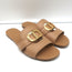 Christian Dior 30 Montaigne Flat Slide Sandals Camel Leather Size 39