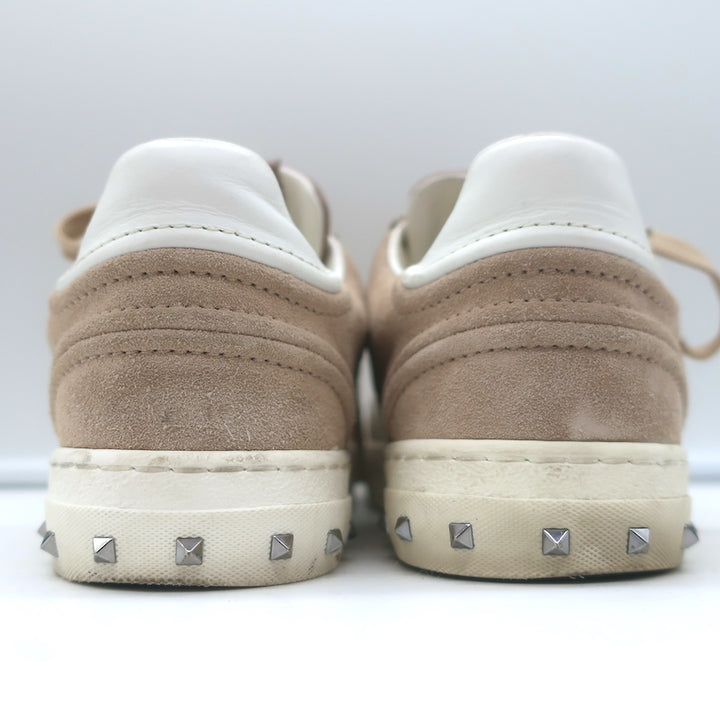 Valentino Flycrew Low Top Sneakers Blush Suede Size 38.5