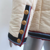 Gucci Web-Trim Padded Jacket Ivory Size 42