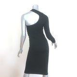 Helmut Lang Asymmetric Cutout Dress Black Seamless Jersey Size Extra Small/Small