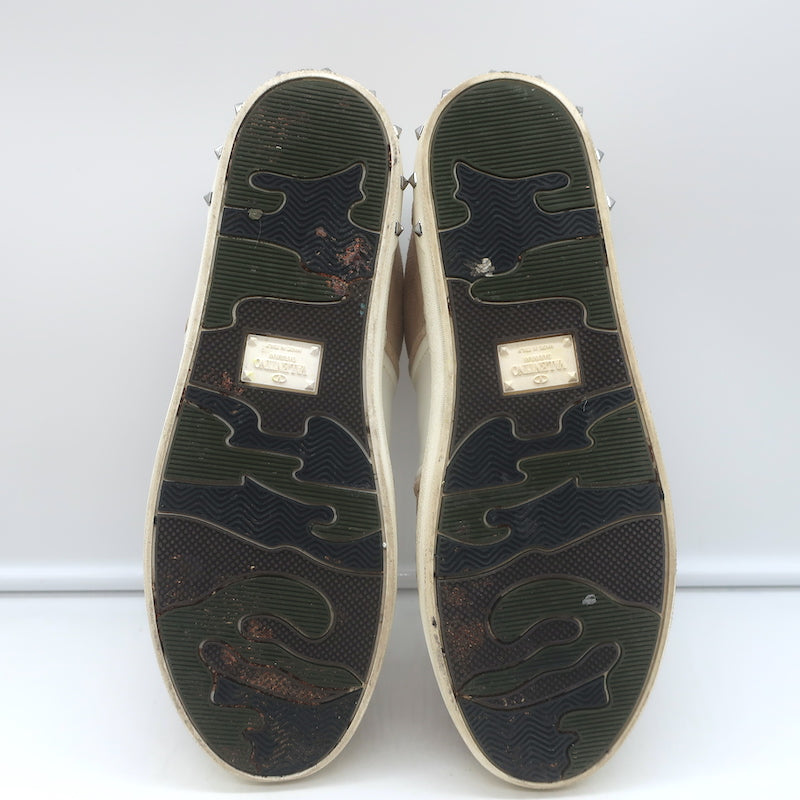 Valentino Flycrew Low Top Sneakers Blush Suede Size 38.5