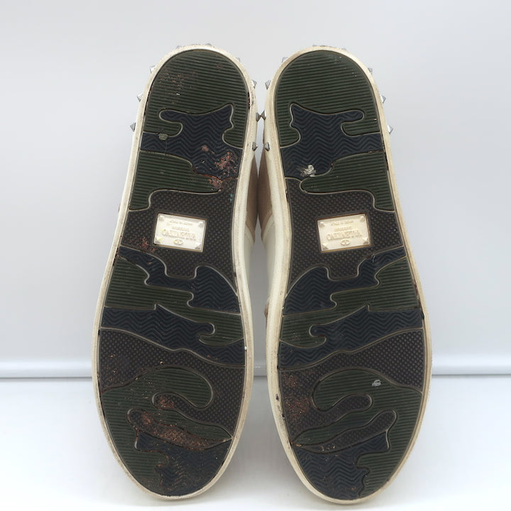 Valentino Flycrew Low Top Sneakers Blush Suede Size 38.5