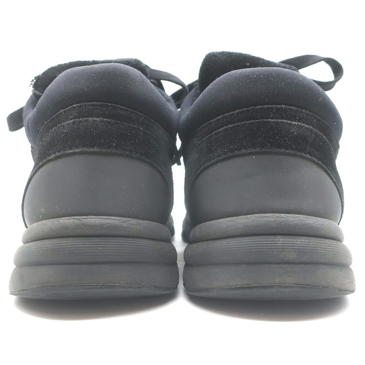 Chanel 22S CC Low Top Sneakers Black Suede &amp; Nylon Size 39