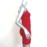 Alexander Wang Asymmetrical Snap-Trimmed Mini Dress Red Size Medium