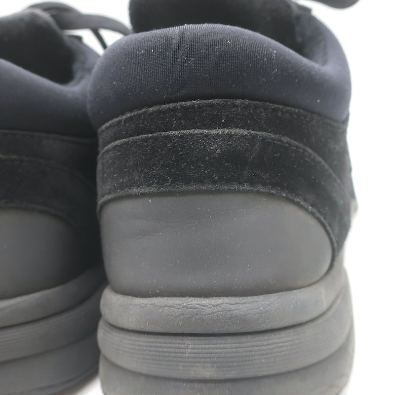Chanel 22S CC Low Top Sneakers Black Suede &amp; Nylon Size 39