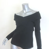 Emilio Pucci Crisscross Off the Shoulder Top Black Stretch Jersey Size US 10