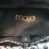 Maje Gangzidamo Reversible Hooded Tweed Jacket Black/White Size 0 NEW