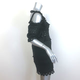 Zimmermann Verity Cold-Shoulder Embroidered Mini Dress Black Linen Size 2 NEW