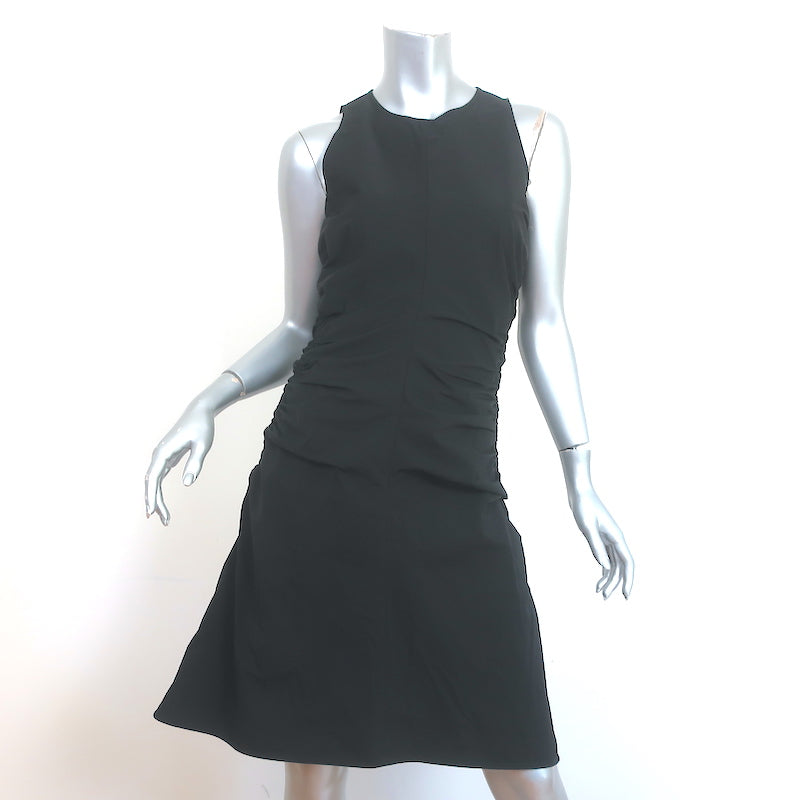 Bottega Veneta Ruched Fit & Flare Mini Dress Black Stretch Nylon