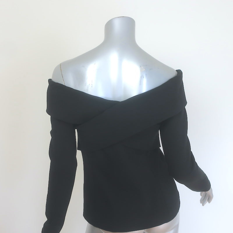 Emilio Pucci Crisscross Off the Shoulder Top Black Stretch Jersey Size US 10