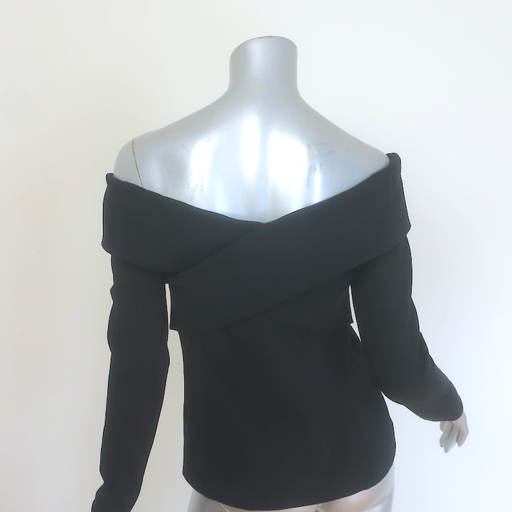 Emilio Pucci Crisscross Off the Shoulder Top Black Stretch Jersey Size US 10