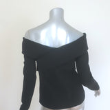 Emilio Pucci Crisscross Off the Shoulder Top Black Stretch Jersey Size US 10