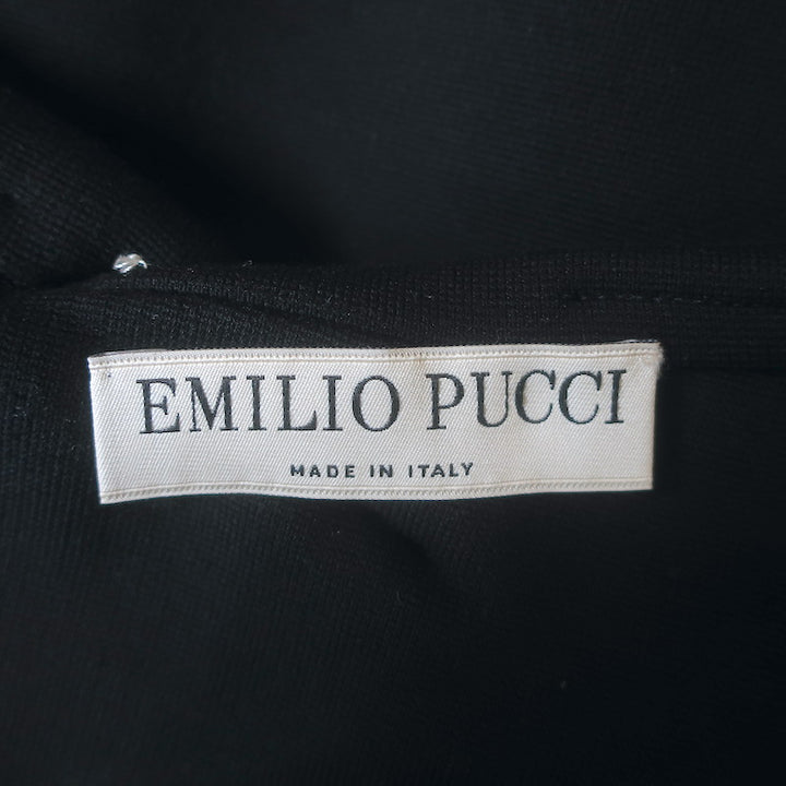 Emilio Pucci Crisscross Off the Shoulder Top Black Stretch Jersey Size US 10