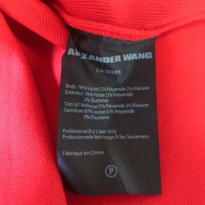 Alexander Wang Asymmetrical Snap-Trimmed Mini Dress Red Size Medium