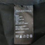 Zimmermann Verity Cold-Shoulder Embroidered Mini Dress Black Linen Size 2 NEW