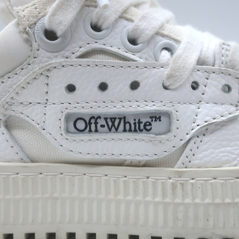 Off-White c/o Virgil Abloh 3.0 Off Court Low Top Sneakers White Leather Size 37