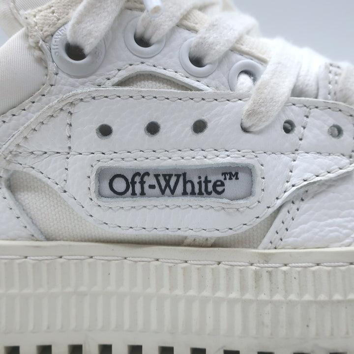 Off-White c/o Virgil Abloh 3.0 Off Court Low Top Sneakers White Leather Size 37