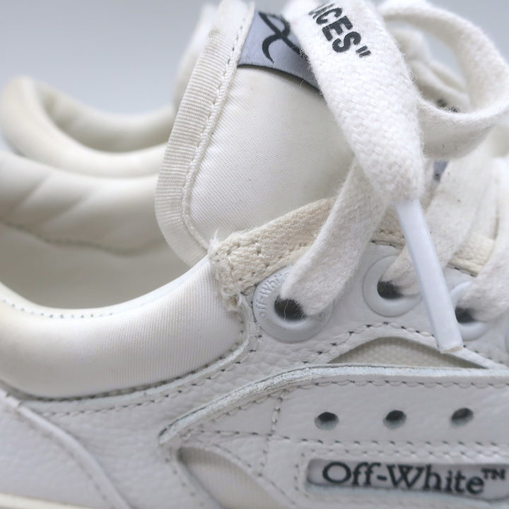 Off-White c/o Virgil Abloh 3.0 Off Court Low Top Sneakers White Leather Size 37
