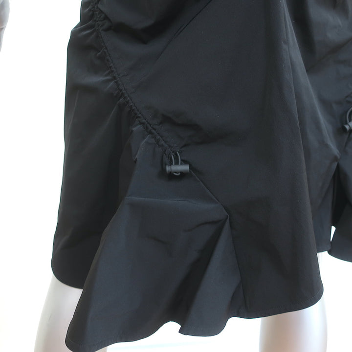 Bottega Veneta Ruched Fit &amp; Flare Mini Dress Black Stretch Nylon Size 40