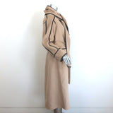 Maje Gicoco Belted Scarf Coat Camel Embroidered Double-Faced Wool Size 34 NEW