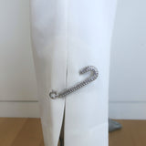 Cinq a Sept Kerry Rhinestone Pin Cropped Pants White Crepe Size 2 NEW