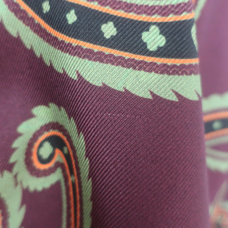 Etro Kesa Open-Front Jacket Burgundy Paisley/Floral Print Silk Twill Size Medium