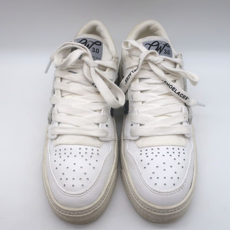 Off-White c/o Virgil Abloh 3.0 Off Court Low Top Sneakers White Leather Size 37