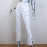 Cinq a Sept Kerry Rhinestone Pin Cropped Pants White Crepe Size 2 NEW