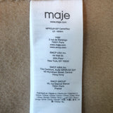 Maje Gicoco Belted Scarf Coat Camel Embroidered Double-Faced Wool Size 34 NEW